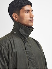 Barbour® Olive Green Border Waxed Jacket - Image 7 of 11