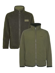 Barbour® Green Reversible Fleece Jacket - Image 9 of 9