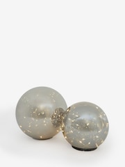 Grey Set of 2 Smoked Balls Decorative Battery Operated Feature Light - Image 4 of 5