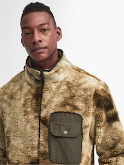 Barbour® Olive Green Moor Berber Fleece Jacket - Image 4 of 9