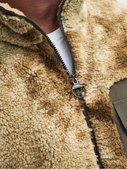 Barbour® Olive Green Moor Berber Fleece Jacket - Image 5 of 9