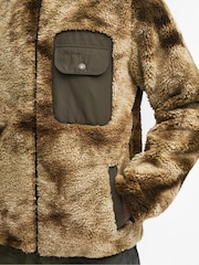 Barbour® Olive Green Moor Berber Fleece Jacket - Image 6 of 9