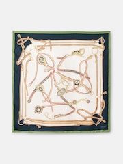 Joules Bloomfield Cream Square Silk Scarf - Image 4 of 5