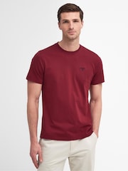 Barbour® Red Mens 100% Cotton Sports T-Shirt - Image 1 of 6