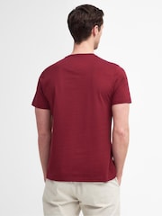 Barbour® Red Mens 100% Cotton Sports T-Shirt - Image 3 of 6
