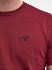 Barbour® Red Mens 100% Cotton Sports T-Shirt - Image 5 of 6
