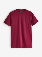Barbour® Red Mens 100% Cotton Sports T-Shirt - Image 6 of 6