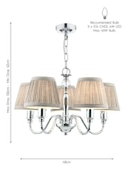 Laura Ashley Chrome Ellis Chandelier 5 Light Light - Image 3 of 3
