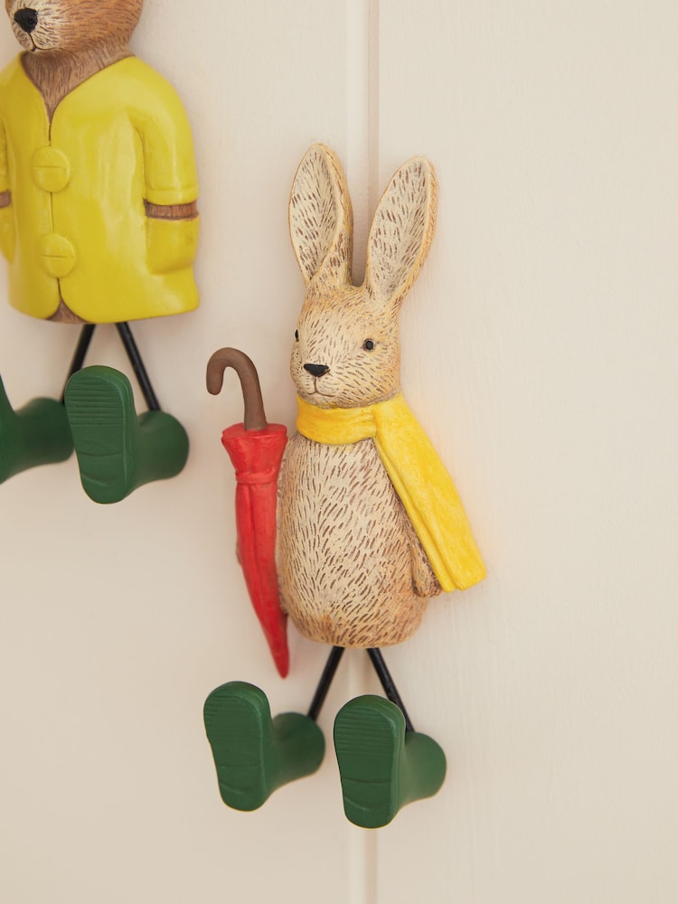 Set of 2 Multi Colour Rosie Rabbit and Bertie Bear Wall Hooks - Image 2 of 5