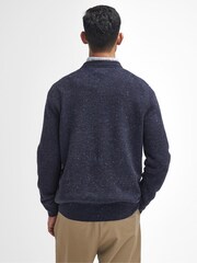 Barbour® Navy Tainsbury Fleck Yarn Crew Neck Jumper - Image 3 of 6