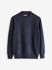 Barbour® Navy Tainsbury Fleck Yarn Crew Neck Jumper - Image 6 of 6