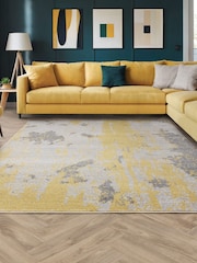 Asiatic Rugs Ochre Yellow Nova Painterly Rug - Image 1 of 5
