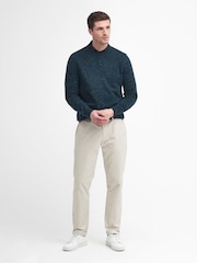 Barbour® Green Tainsbury Fleck Yarn Crew Neck Jumper - Image 2 of 6