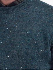 Barbour® Green Tainsbury Fleck Yarn Crew Neck Jumper - Image 5 of 6
