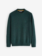 Barbour® Green Tainsbury Fleck Yarn Crew Neck Jumper - Image 6 of 6