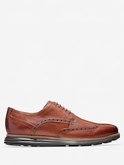 Cole Haan Mens Wide Fit Original Grand Wingtip Oxford Brown Shoes - Image 1 of 6