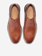 Cole Haan Mens Wide Fit Original Grand Wingtip Oxford Brown Shoes - Image 4 of 6