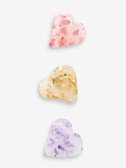 Pink/Lilac Mini Heart Hair Clips - Image 3 of 4