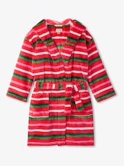 Hatley Green Candy Cane Striped Fleece Dressing Gown - Image 1 of 5