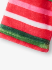 Hatley Green Candy Cane Striped Fleece Dressing Gown - Image 4 of 5