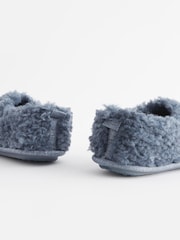 Teal Blue Faux Fur Cosy Shoot Slippers - Image 7 of 7