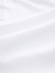 White Grandad Collar Linen Blend Short Sleeve 100% Cotton Oxford Shirt - Image 7 of 7