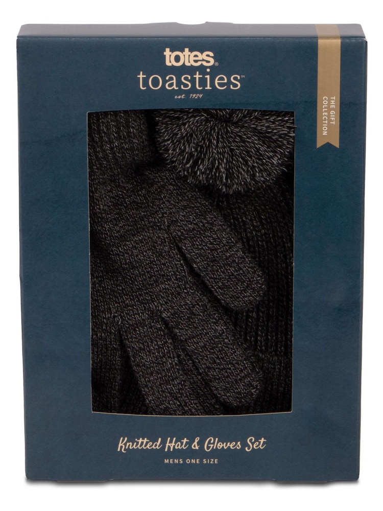 Totes Grey Mens Winter Hat and Glove Set - Image 3 of 4