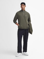 Oliwkowa zieleń - Bluza Barbour® Beckhill z krótkim zamkiem, w 100% z bawełny - Image 2 of 6