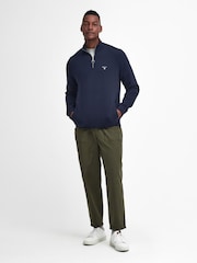 Barbour® Navy Beckhill Quarter Zip 100% Cotton Sweatshirt - Image 2 of 7