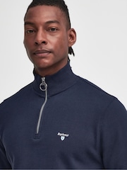 Barbour® Navy Beckhill Quarter Zip 100% Cotton Sweatshirt - Image 4 of 7