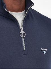 Barbour® Navy Beckhill Quarter Zip 100% Cotton Sweatshirt - Image 5 of 7
