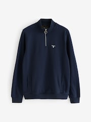 Barbour® Navy Beckhill Quarter Zip 100% Cotton Sweatshirt - Image 7 of 7