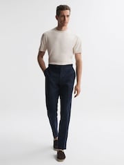 Reiss Silver Day Mercerised Cotton Crew Neck T-Shirt - Image 1 of 4