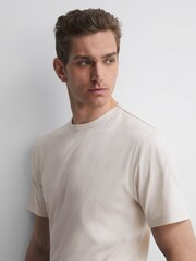 Reiss Silver Day Mercerised Cotton Crew Neck T-Shirt - Image 4 of 4