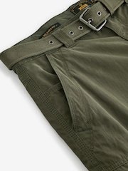 Khaki Green Relaxed Belted Tech Cargo Trousers - Image 10 of 12