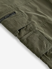 Khaki Green Relaxed Belted Tech Cargo Trousers - Image 12 of 12