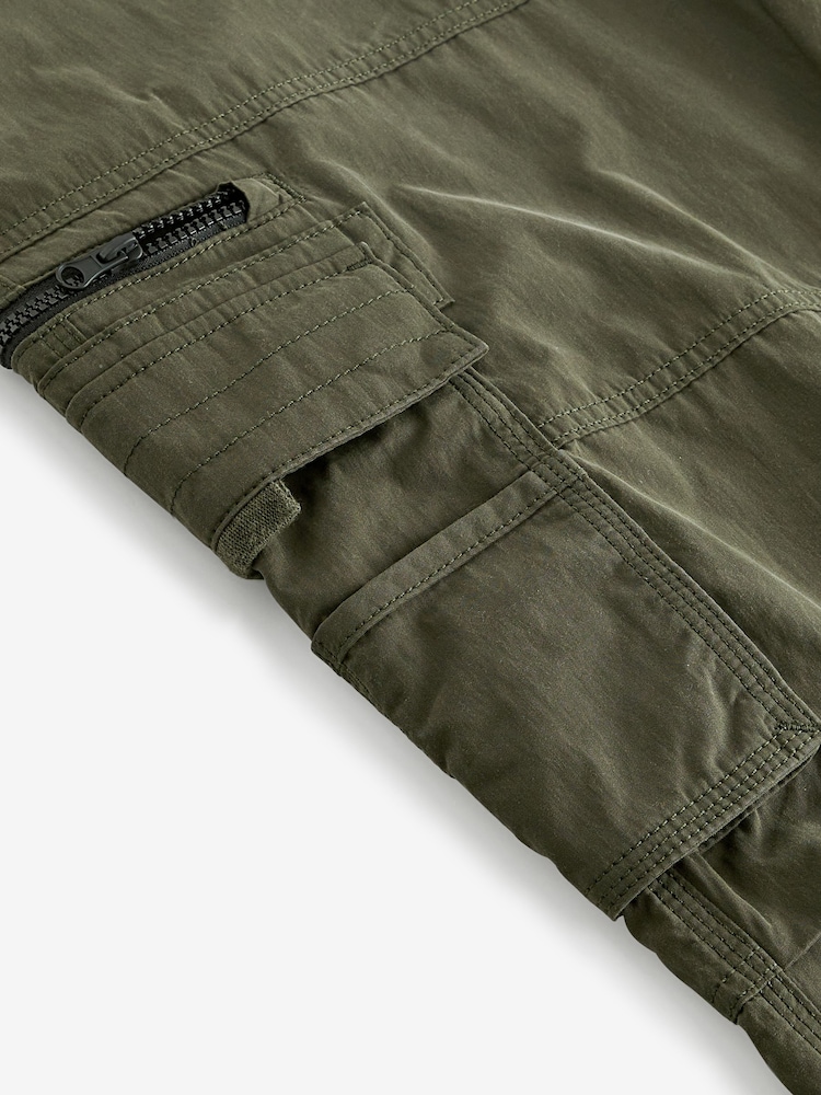 Khaki Green Relaxed Belted Tech Cargo Trousers - Image 12 of 12