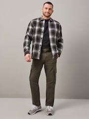 Khaki Green Relaxed Belted Tech Cargo Trousers - Image 2 of 12
