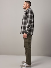 Khaki Green Relaxed Belted Tech Cargo Trousers - Image 4 of 12