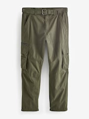 Khaki Green Relaxed Belted Tech Cargo Trousers - Image 8 of 12