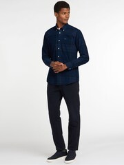 Barbour® Navy 100% Cotton Blair Tartan Check Micro Cord Shirt - Image 2 of 6