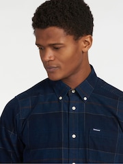 Barbour® Navy 100% Cotton Blair Tartan Check Micro Cord Shirt - Image 4 of 6
