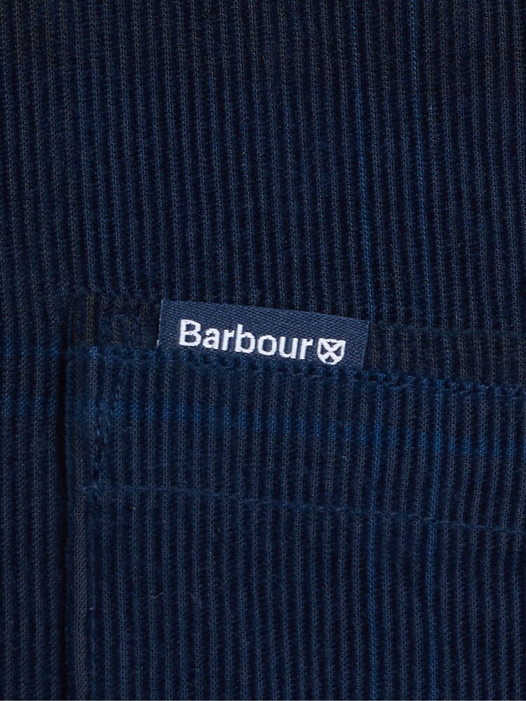 Barbour® Navy 100% Cotton Blair Tartan Check Micro Cord Shirt - Image 6 of 6