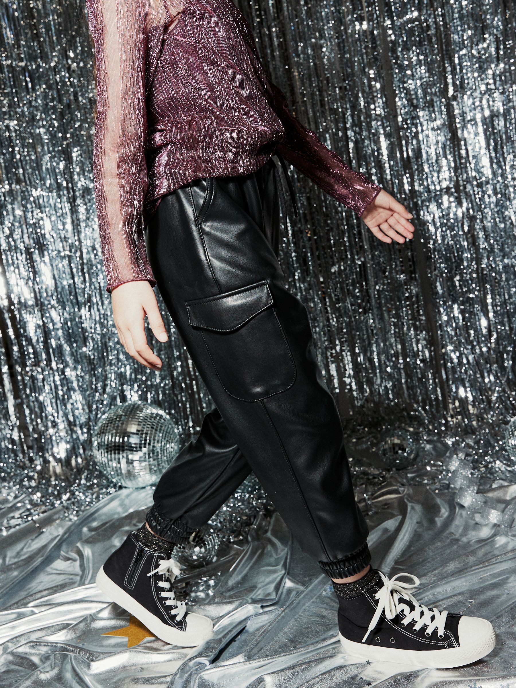 Buy Black PU Cuffed Joggers (3-16yrs) from Next Luxembourg