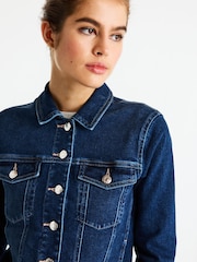Dark Blue Wash Denim Jacket - Image 5 of 7
