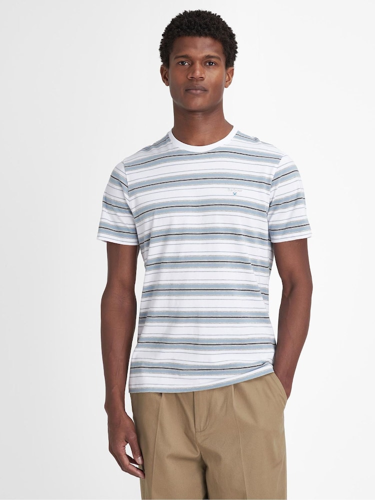 Barbour® White Boldron 100% Cotton Stripe T-Shirt - Image 1 of 6