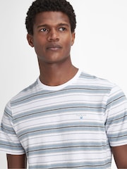 Barbour® White Boldron 100% Cotton Stripe T-Shirt - Image 4 of 6