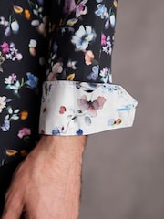 Black/Multicolour Floral Signature Made With Italian Fabric Printed Shirt - Image 4 of 8