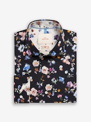 Black/Multicolour Floral Signature Made With Italian Fabric Printed Shirt - Image 6 of 8