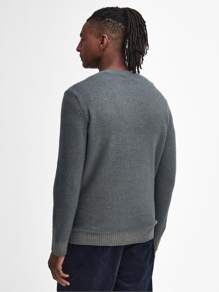 Barbour® Grey Aston Textured Crew Neck Jumper - Image 2 of 6